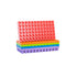 Stack of colorful propagation trays on a white background 